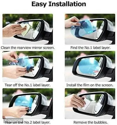 Etradezone Antifog_448 Car Mirror Rain Blocker (White)-thumb2