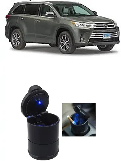 Stylish Car Black Colour Ashtray with Blue LED light Universal Decorative item suitable for Honda City i-vtec 2009 onward