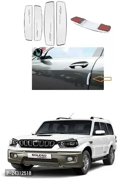 Etradezone Plastic, Silicone Car Door Guard (White, Pack of 4, Mahindra, Universal For Car)-thumb0