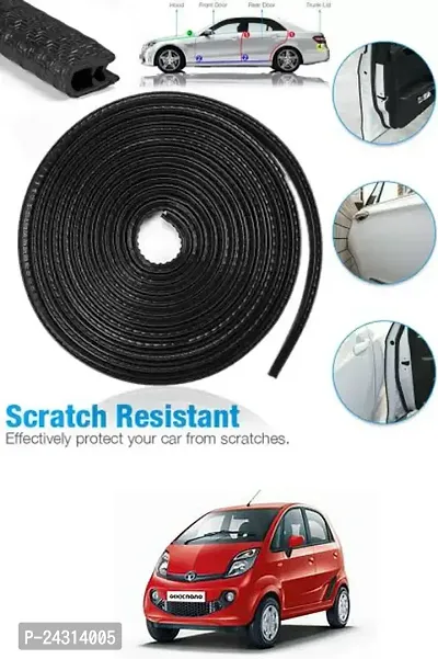 Etradezone Black Car Door Edge Guards U Shape Edge Trim Rubber Strip (5m)-283 Car Beading Roll For Bumper, Door, Hood, Window (5 m)-thumb0