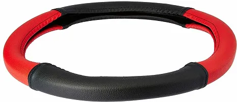 SEMAPHORE Steering Cover For Ford Figo (Black Red, Leatherite)-thumb2