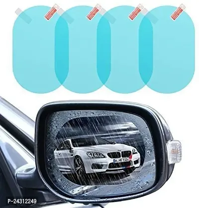 Bestrix 4 PCS HD Transparent Nano Coating Rainproof Film for Car Rear View Mirror Car Mirror Rain Blocker (Blue)