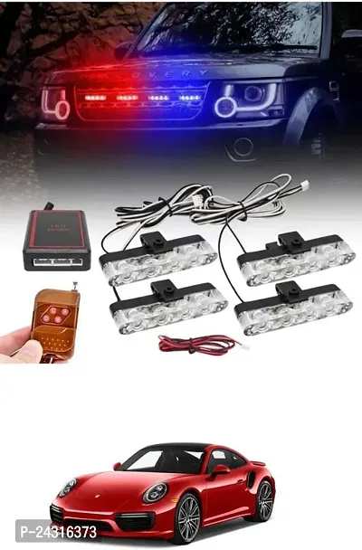 Etradezone Car 4 X4 Grill LED Police Flasher Light for Verna Car Fancy Lights (Multicolor)