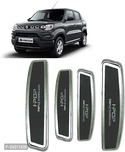 Etradezone Plastic Car Door Guard (Black, Silver, Pack of 4, Maruti, Universal For Car)
