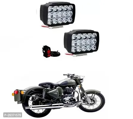 Etradezone Bike 15 Led Light (Pack-2, With Switch) For Royal Enfield Battle Green-thumb0