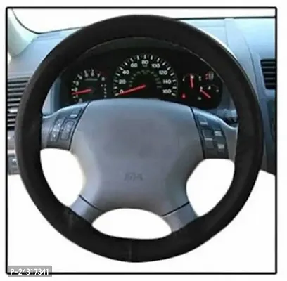 RD Universal Hand Stiched Steering Cover For Maruti Celerio (Black, Leatherite)-thumb3