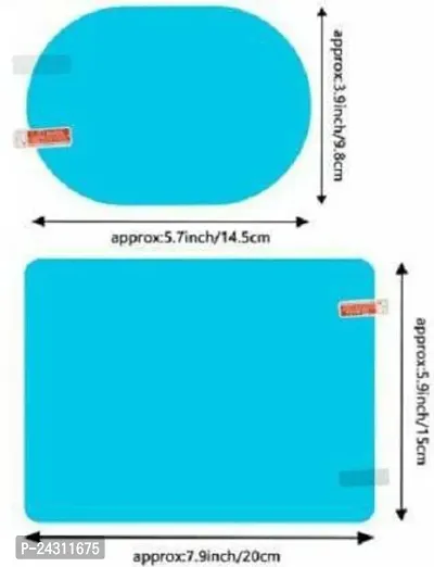 NITYA INTERNATIONAL Square and Oval Car Accessories Waterproof Anti Fog Film Rainproof Mirror Film Car Mirror Rain Blocker (Blue)-thumb2