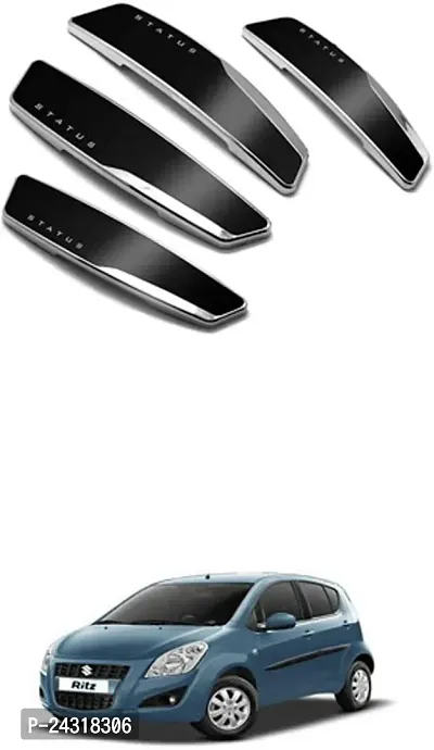 Etradezone Plastic Car Door Guard (Black, Pack of 4, Universal For Car, Ritz)