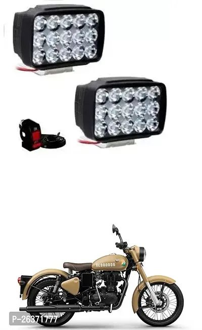 Etradezone Bike 15 Led Light (Pack-2, With Switch) For Royal Enfield Classic 350 Signals