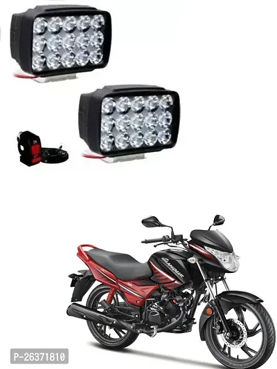 Etradezone Bike 15 Led Light (Pack-2, With Switch) For Hero Glamour i3s-thumb0