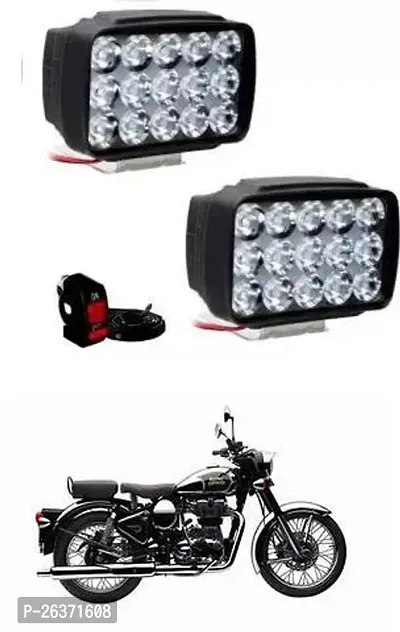 Etradezone Bike 15 Led Light (Pack-2, With Switch) For Royal Enfield Classic Chrome