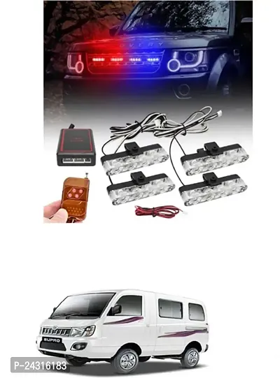 Etradezone Car 4 X4 Grill LED Police Flasher Light for Ritz Car Fancy Lights (Multicolor)-thumb0