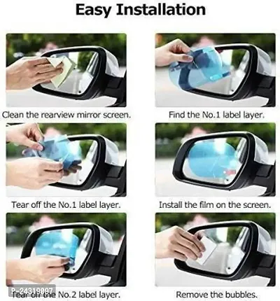 Etradezone Antifog_614 Car Mirror Rain Blocker (White)-thumb2