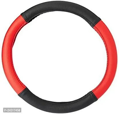 Etradezone Hand Stiched Steering Cover For Hyundai Elantra (Black, Red, Leatherite)-thumb3