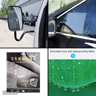 AVX Car Rearview Mirror Protective Window Clear Anti-fog, Rain Shield Film. 20*17cm Car Mirror Rain Blocker (White)-thumb2