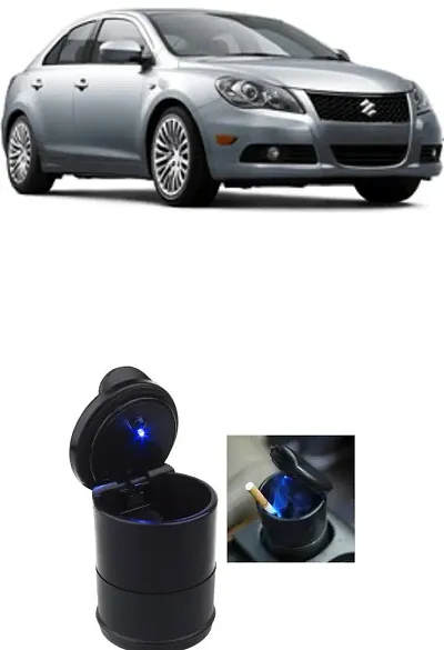 Stylish Car Black Colour Ashtray with Blue LED light Universal Decorative item suitable for Tata Tigor