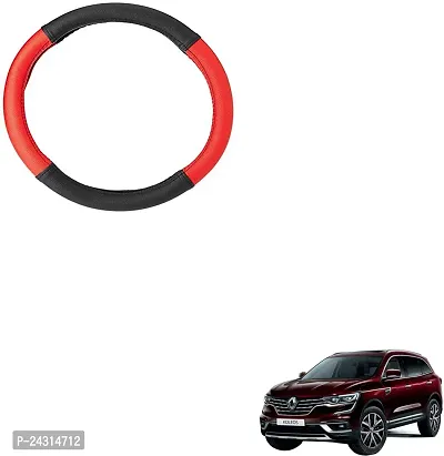SEMAPHORE Steering Cover For Renault Koleos (Black Red, Leatherite)