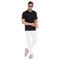 LYCOS Men's Cotton Half Sleeves Polo Neck Solid T-shirt-2800-thumb4