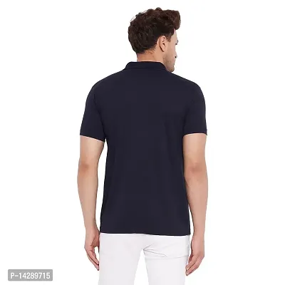 LYCOS Men's Cotton Half Sleeves Polo Neck Solid T-shirt-2800-thumb3