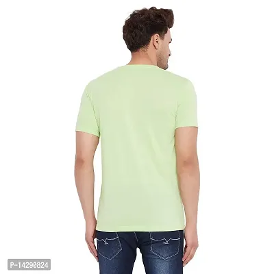 LYCOS Men's Cotton Half Sleeve Solid V-Neck T-shirt-3000-TEAGREEN_3XL Green-thumb2