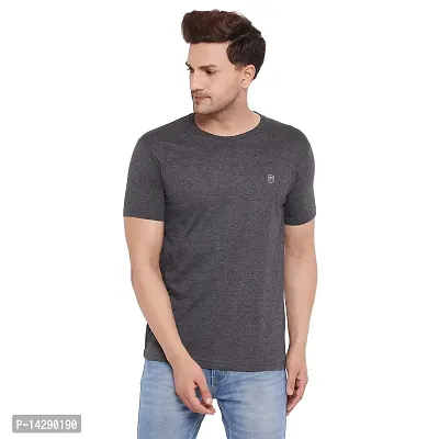 LYCOS Men's Cotton Half Sleeve Solid Round Neck T-shirt-2400