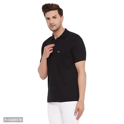 LYCOS Men's Cotton Half Sleeves Polo Neck Solid T-shirt-2800-thumb2