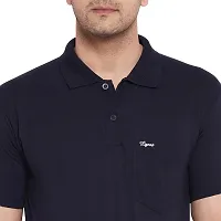 LYCOS Men's Cotton Half Sleeves Polo Neck Solid T-shirt-2800-thumb3