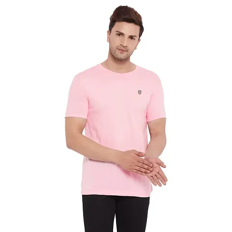 LYCOS Men's Cotton Half Sleeve Solid Round Neck T-shirt-2400