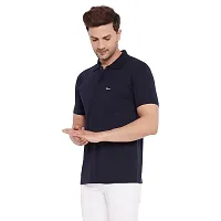 LYCOS Men's Cotton Half Sleeves Polo Neck Solid T-shirt-2800-thumb1