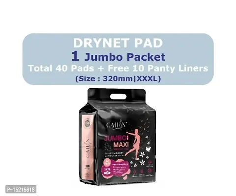 Extra Large Extra Dry Leakage Free Sanitary Napkins (Size - 320mm | XXXL) (1 Packet) (Total 40 Pads + Free 10 Panty Liner)