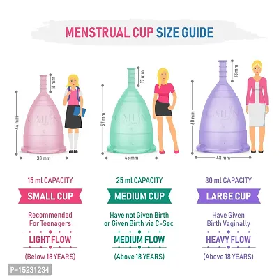 Soft  Comfortable Reusable Menstrual Cup (Size - Medium) ISO Certified | FDA Approved | 100% Medical Grade Silicone Menstrual Cup-thumb2