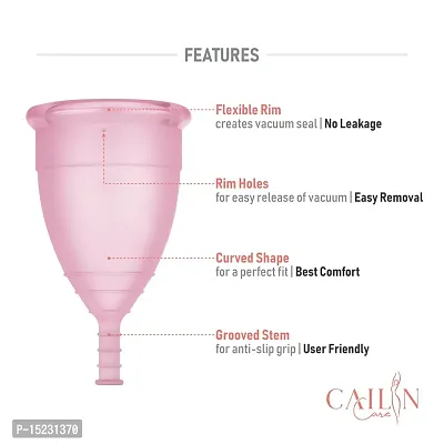 (Size - Small) 100% Medical Grade Silicone Reusable Menstrual Cup-thumb3