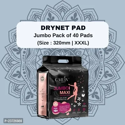 Cailin Care Instant Dry Leakage Free Sanitary Napkin Sanitary Pads (Size - 320mm | XXXL) (Combo of 1 Packet) (Total 40 Pads)-thumb0