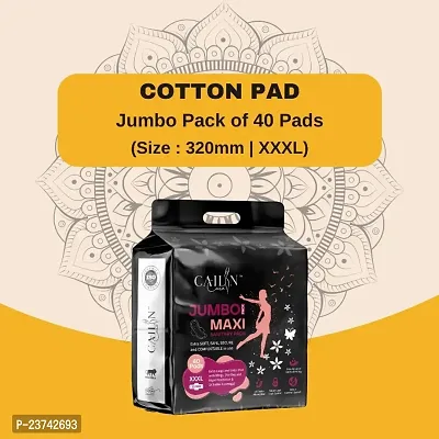 Cailin Care Soft Cotton Heavy Flow Protection Sanitary Napkin Sanitary Pads (Size - 320mm | XXXL) (Combo of 1 Packet) (Total 40 Pads)