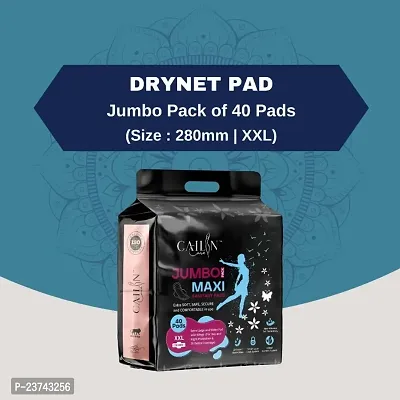 Cailin Care Extra Dry Heavyflow Protection Sanitary Napkin Sanitary Pads (Size - 280mm | XXL) (1 Packet) (Total 40 Pads)-thumb0