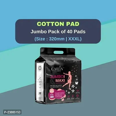 Cailin Care Antibacterial Soft Cotton Sanitary Napkin Sanitary Pads (Size - 320mm | XXXL) (Combo of 1 Packet) (Total 40 Pads)