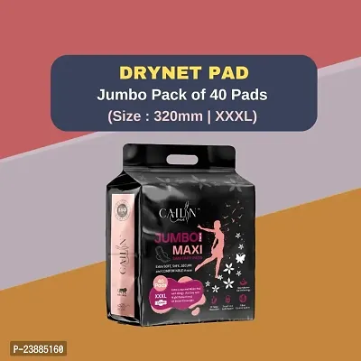 Cailin Care Antibacterial Extra Dry Sanitary Napkin Sanitary Pads (Size - 320mm | XXXL) (Combo of 1 Packet) (Total 40 Pads)
