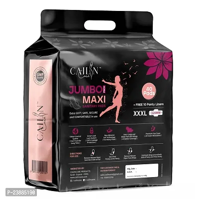 Cailin Care Antibacterial Extra Dry Sanitary Napkin Sanitary Pads (Size - 320mm | XXXL) (Combo of 4 Packet) (Total 160 Pads + Free 40 Panty Liner)-thumb3