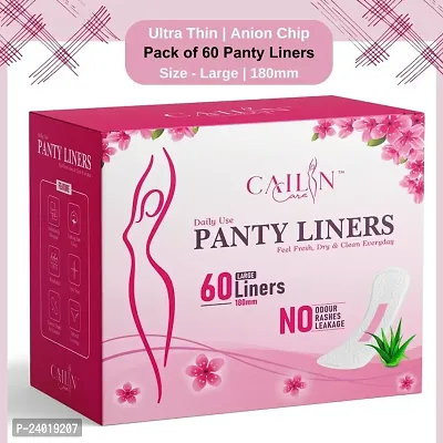 Cailin Care Aloevera Gel Anion Chip Daily Use Panty Liner for Women (Pack of 60 Large Liners) (Large Size - 180mm)