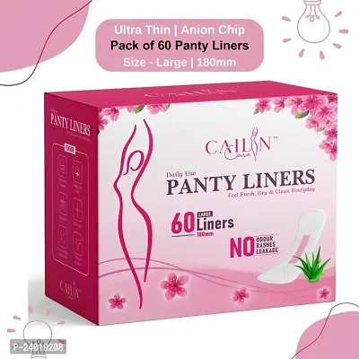 Cailin Care Aloevera based Cottony Anion Chip Panty Liner (Pack of 60 Large Liners) (Large Size - 180mm)