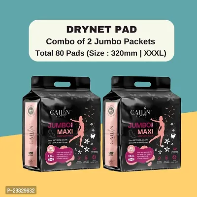 Jumbo Extra Comfort Anti Bacterial Sanitary Pads for Women with Wings(Combo of 2 Packets Each Having 80 Pads)