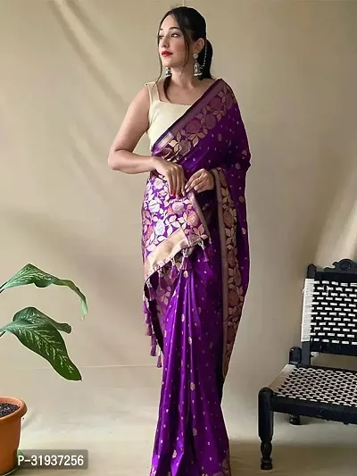 Beautiful Kanjeevaram Silk Zari Woven Women Saree with Blouse Piece-thumb0