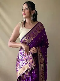 Beautiful Kanjeevaram Silk Zari Woven Women Saree with Blouse Piece-thumb3