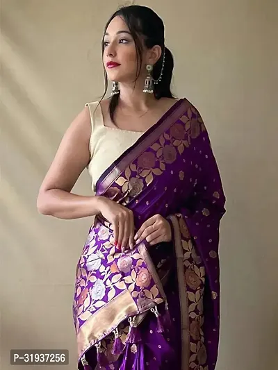 Beautiful Kanjeevaram Silk Zari Woven Women Saree with Blouse Piece-thumb4