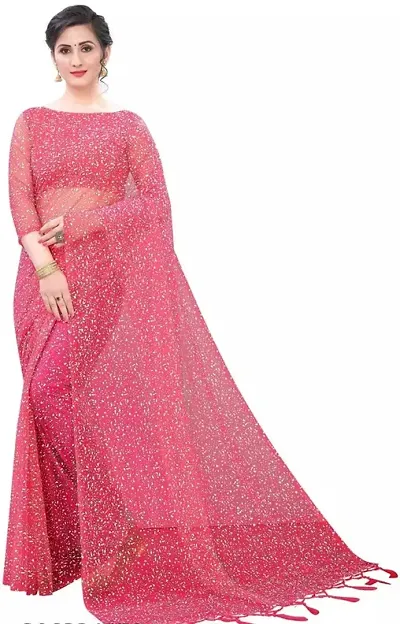 kepka Fashion Women's Net Embellished Saree