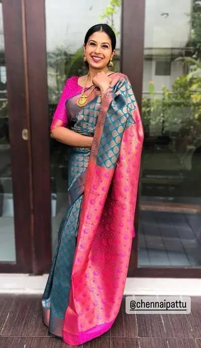 Designer Art Silk Jacquard Saree with Blouse Piece