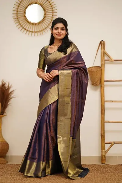 Classic Art Silk Jacquard Saree with Blouse piece