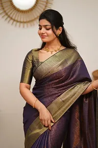 Classic Art Silk Jacquard Saree with Blouse piece-thumb3