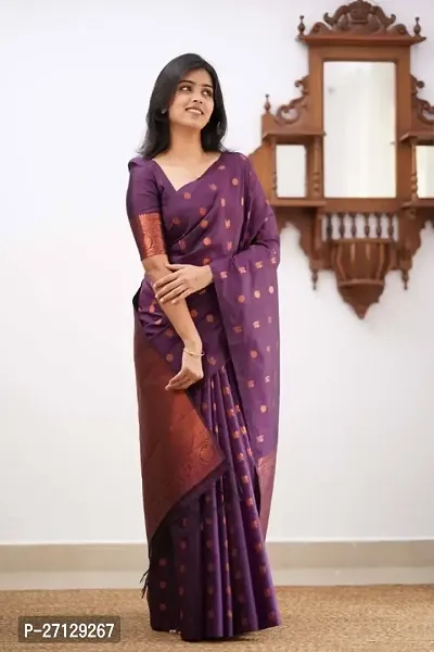 Latest Kanjivaram Purple Saree