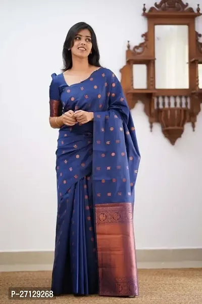 Beautiful Art Silk Saree With Blouse Piece-thumb0